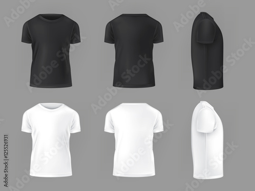 Vector set template of male T-shirts photo