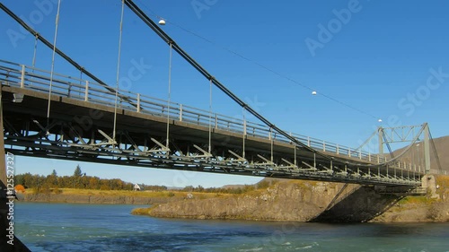 bridge over Olfusa river in Selfoss city Iceland photo