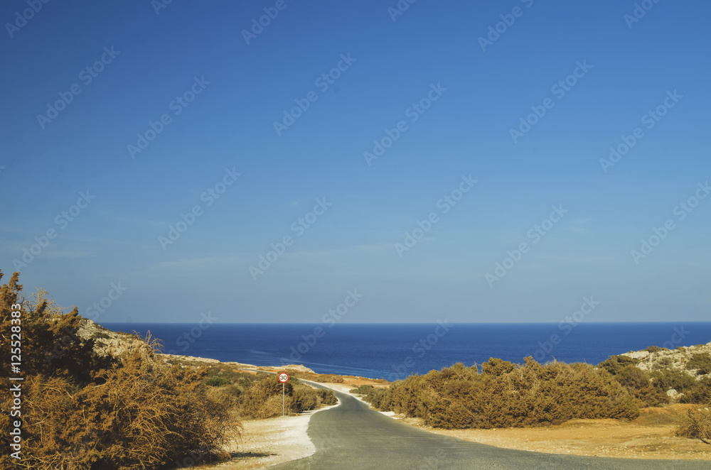 Road to the sea. Cavo Greco. Cyprus