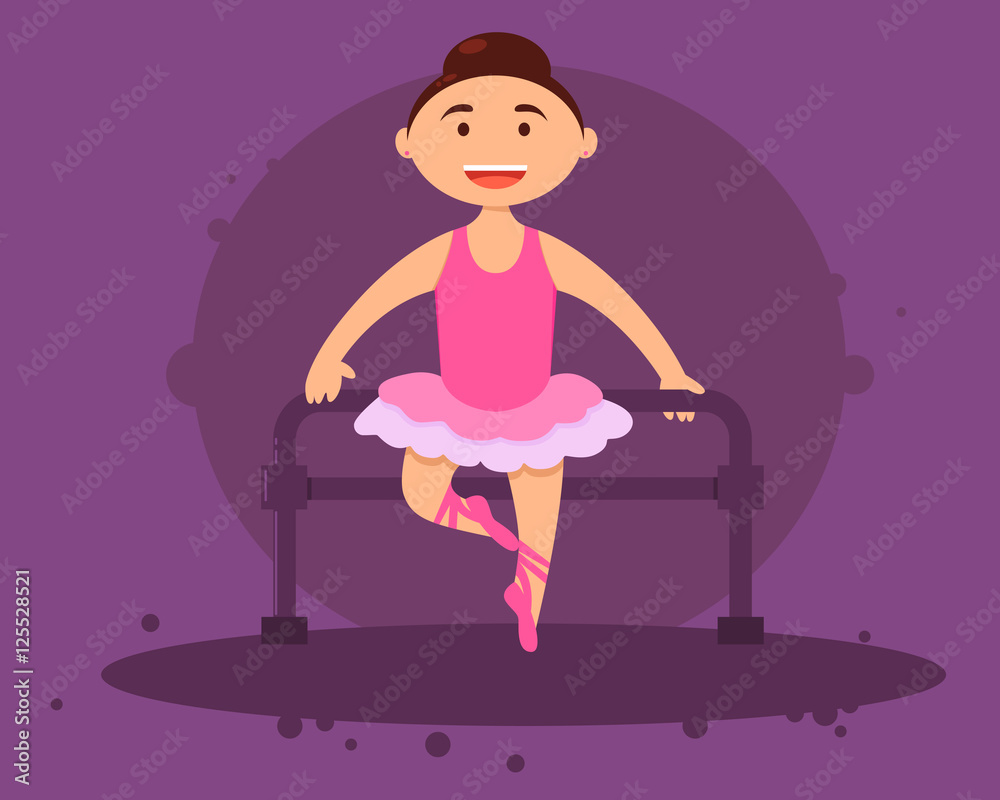 Sweet girl ballerina in training. Vector illustration Sweet girl ballerina in training. Vector illustration