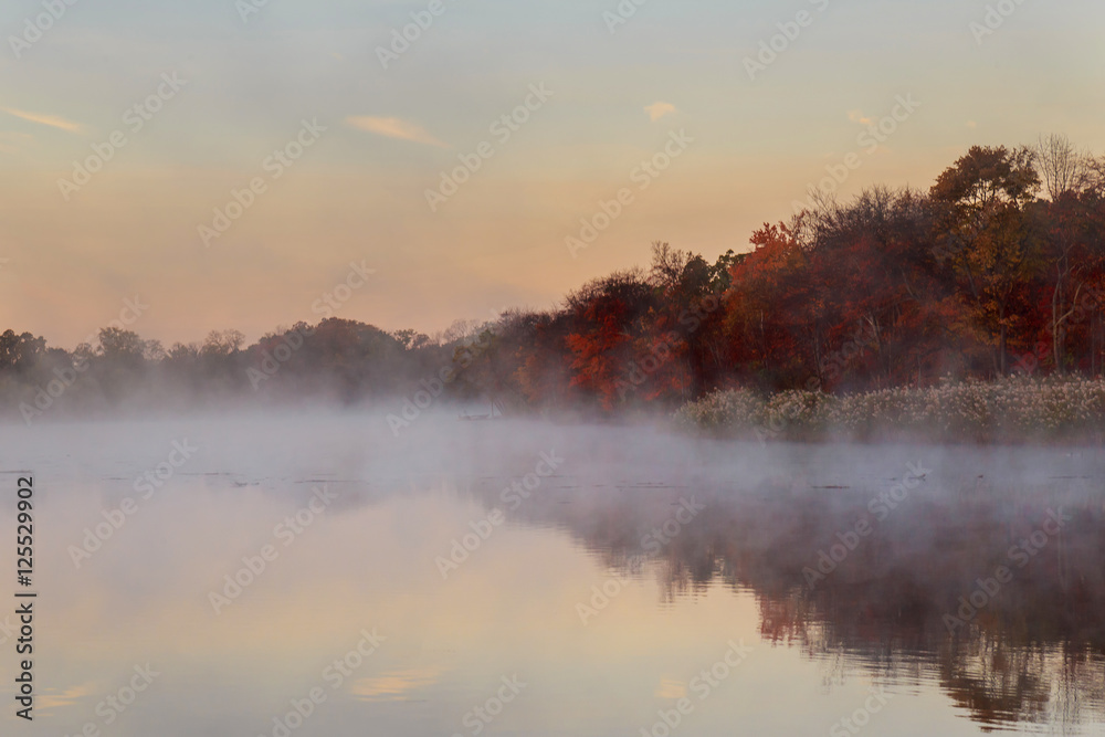 Fototapeta premium October morning on the river