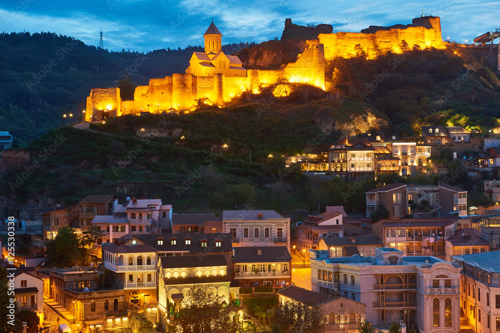citadel Narikala. Panoramic view of Tbilisi in Georgia