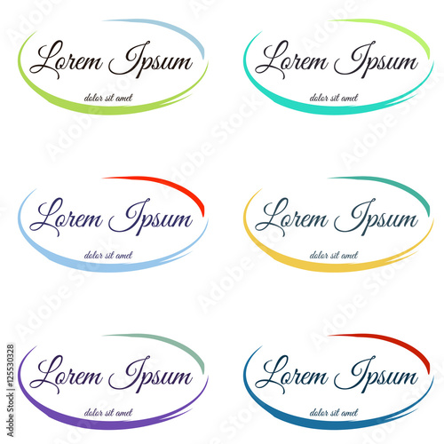 Set of color oval frames with your text. Vector design