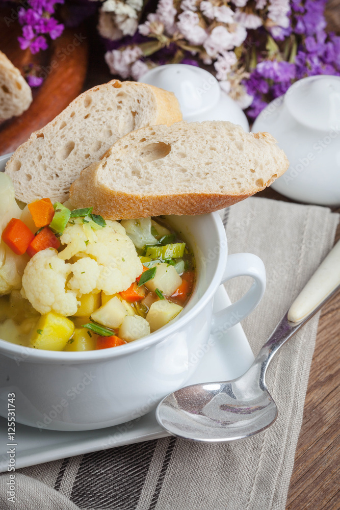 Fresh homemade vegetable soup. Fresh homemade vegetable soup.