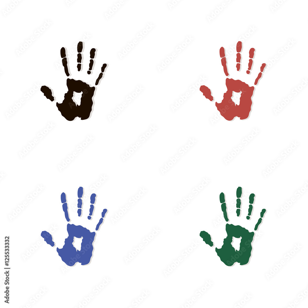 Handprints on white background for art. Handprints on white background for art.