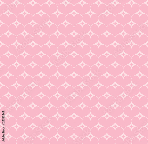 Vector seamless pattern with hearts and stars