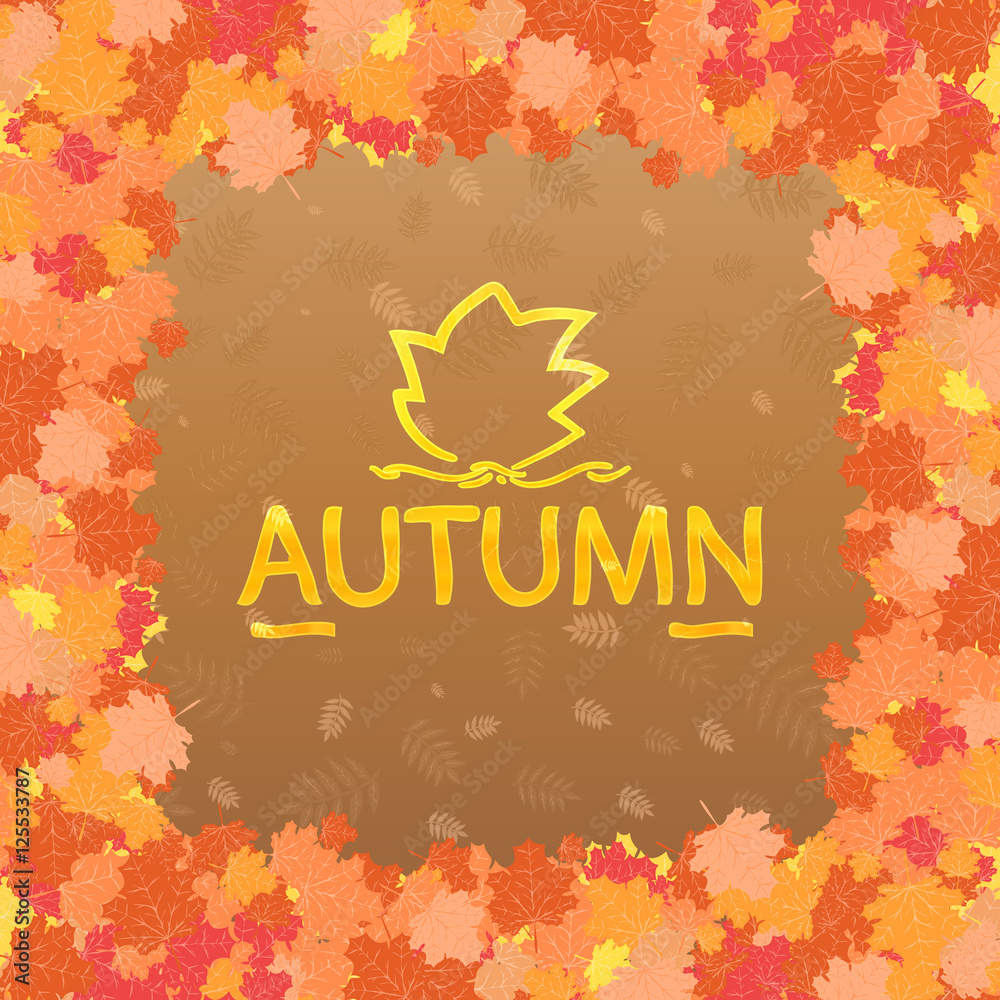 Fototapeta premium Frame from autumn leaves.