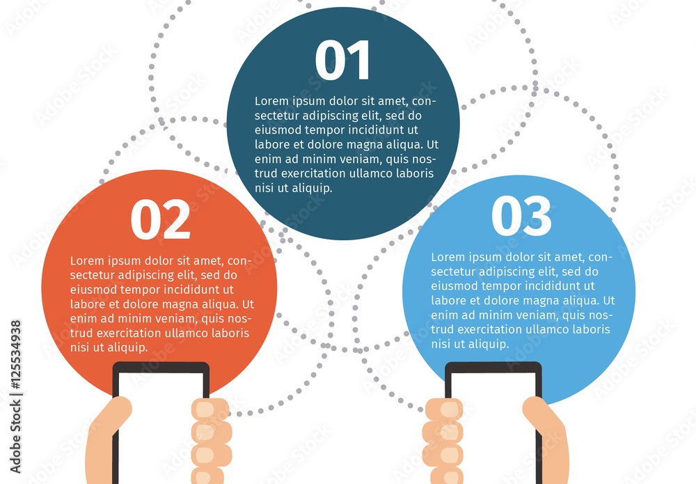 Blue Red Circular Mobile Communication Infographic Template Stock ...