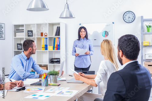 Group Of Business People Having Meeting In Office. Business part