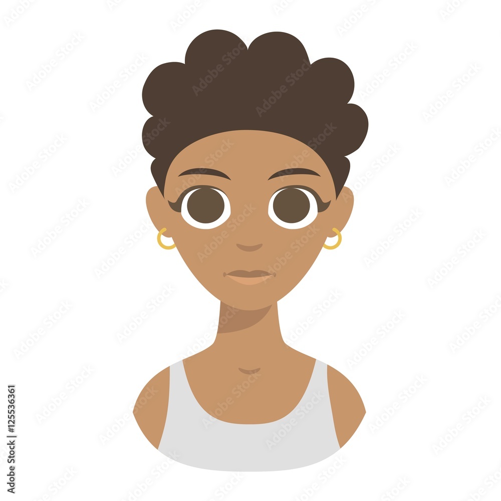 Afro american girl vector illustration.