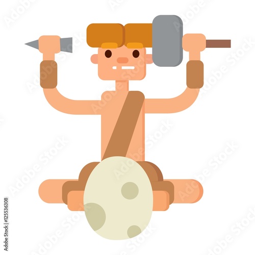 Caveman primitive stone age people