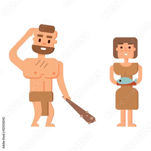 Caveman primitive stone age people