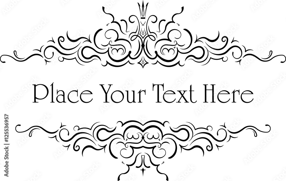 Vintage frame with crown and with space for text header.