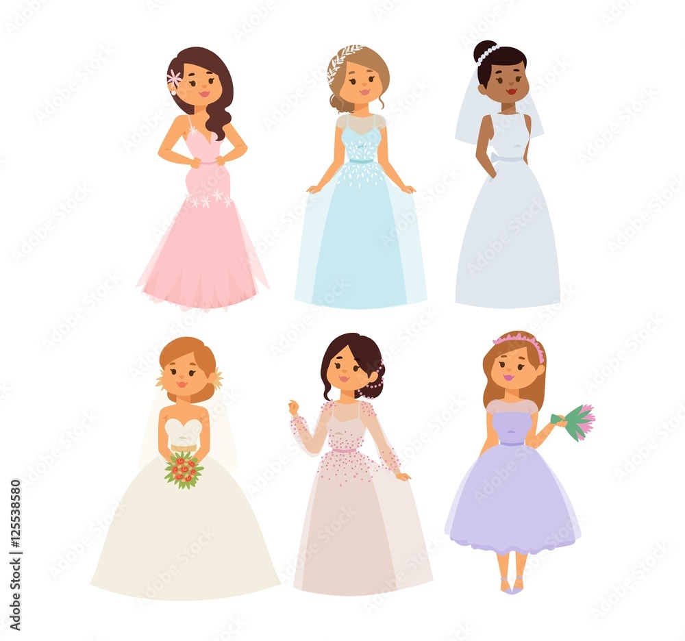 Wedding bride girl character vector Wedding bride girl character vector