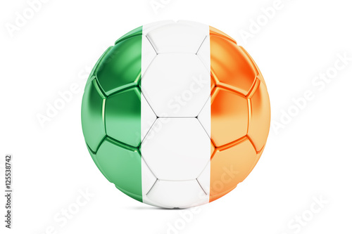 soccer ball with flag of Ireland  3D rendering