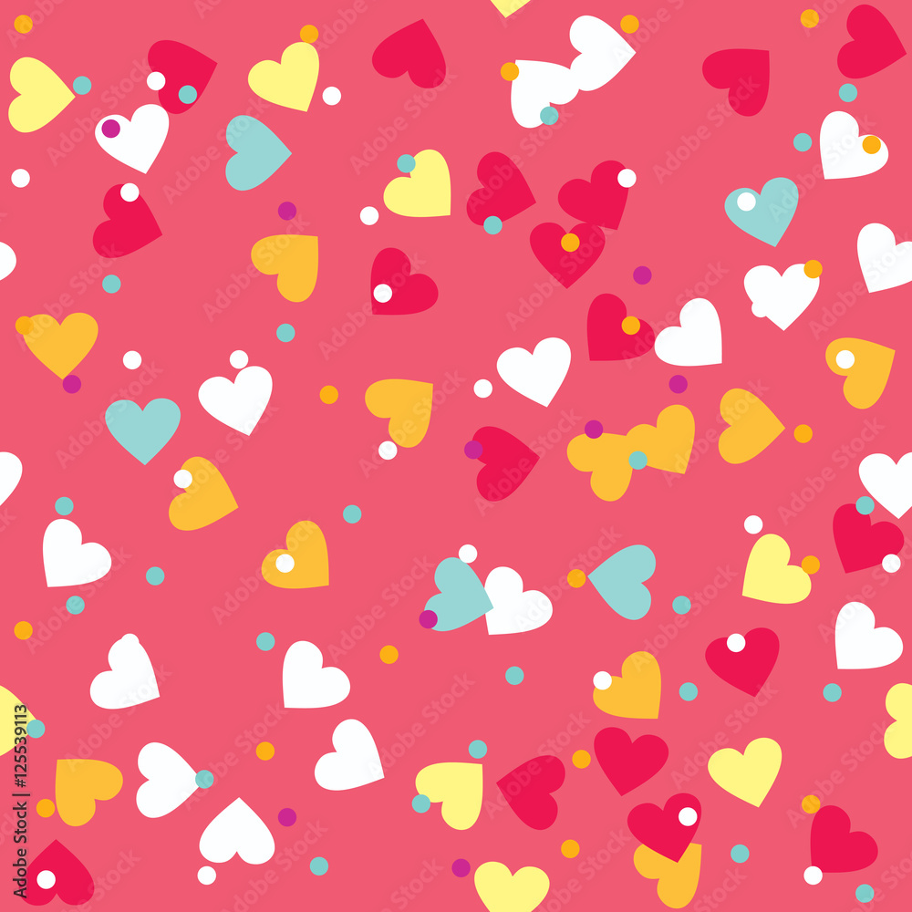 Donut glaze seamless pattern. Cream texture with sprinkle topping of colorful hearts and beads on pink background. Food bakery decoration. Vector eps8 illustration. Donut glaze seamless pattern. Cream texture with sprinkle topping of colorful hearts and beads on pink background. Food bakery decoration. Vector eps8 illustration.