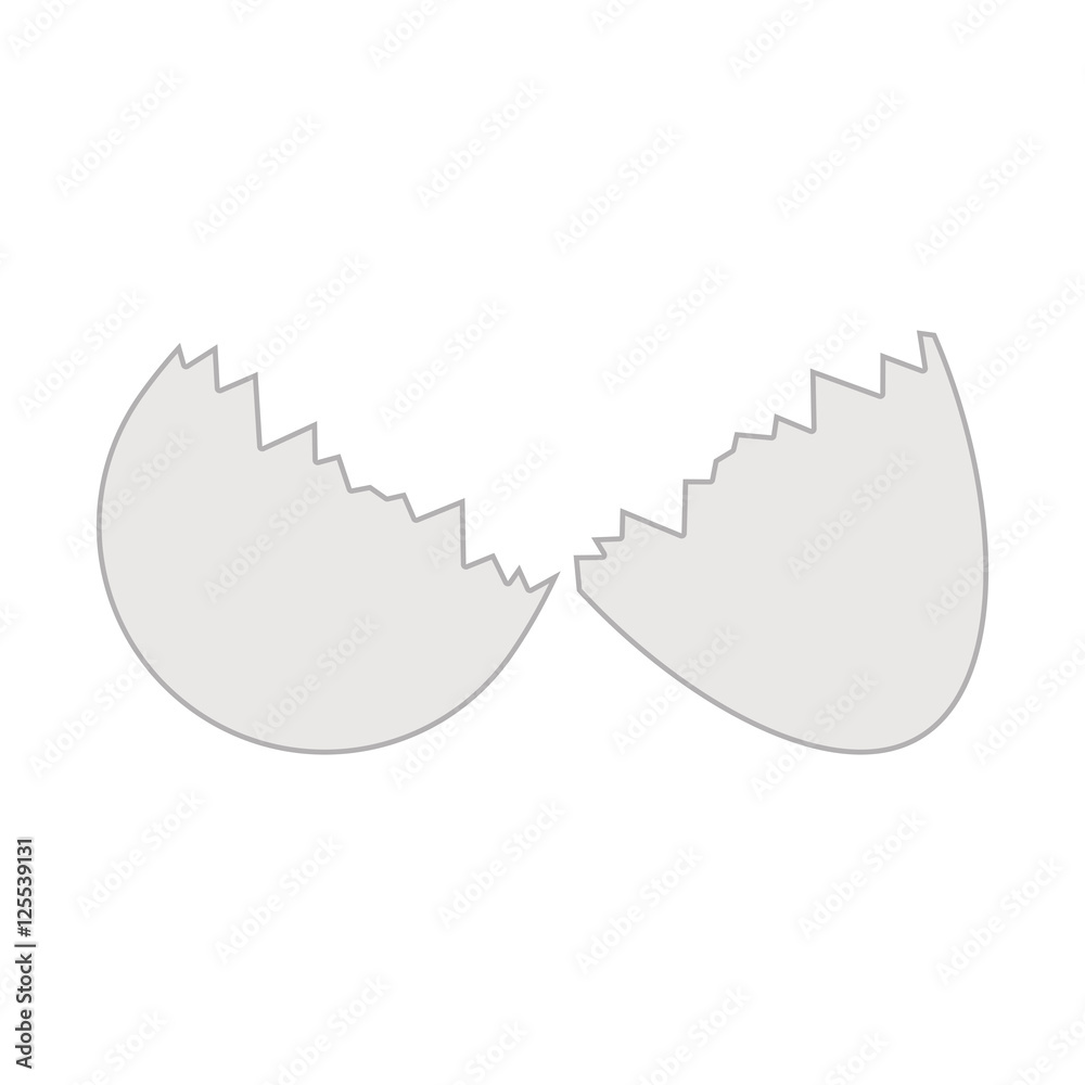 eggshell icon over white background. vector illustration eggshell icon over white background. vector illustration