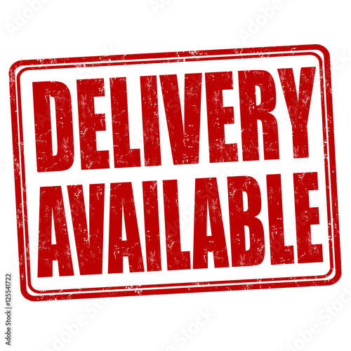 Delivery available sign or stamp