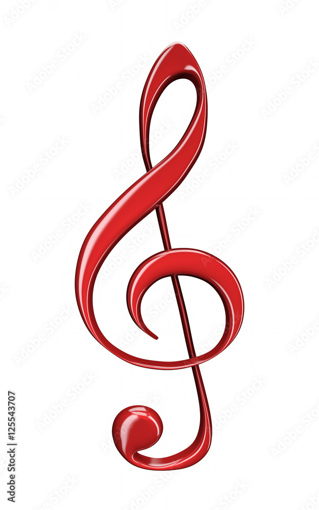 3d illustration of decorative treble clef isolated on white background 3d illustration of decorative treble clef isolated on white background