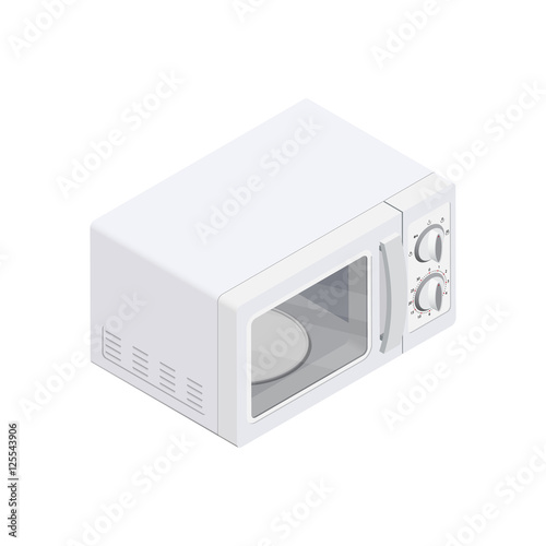 microwave oven Isometric Vector Illustration
