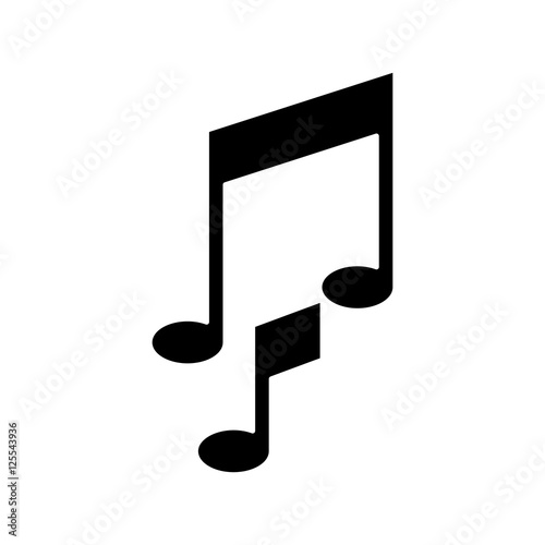 Music note icon. Sound melody pentagram and musical theme. Isolated design. Vector illustration