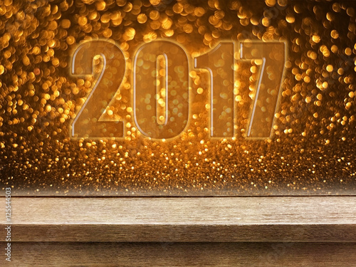 Happy New Year 2017 on wood...