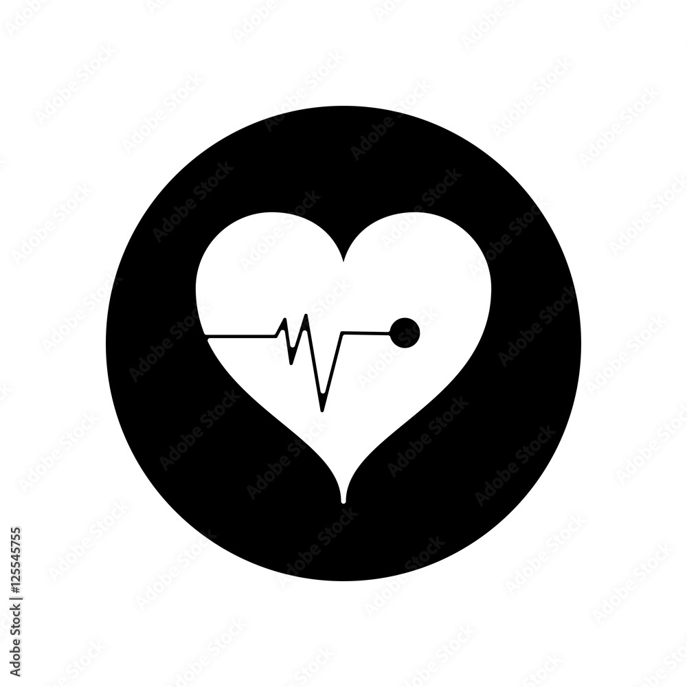 Heart with pulse icon. Medical and health care theme. Isolated design. Vector illustration Heart with pulse icon. Medical and health care theme. Isolated design. Vector illustration