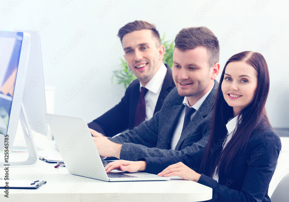 Group of business people in meeting at office Group of business people in meeting at office