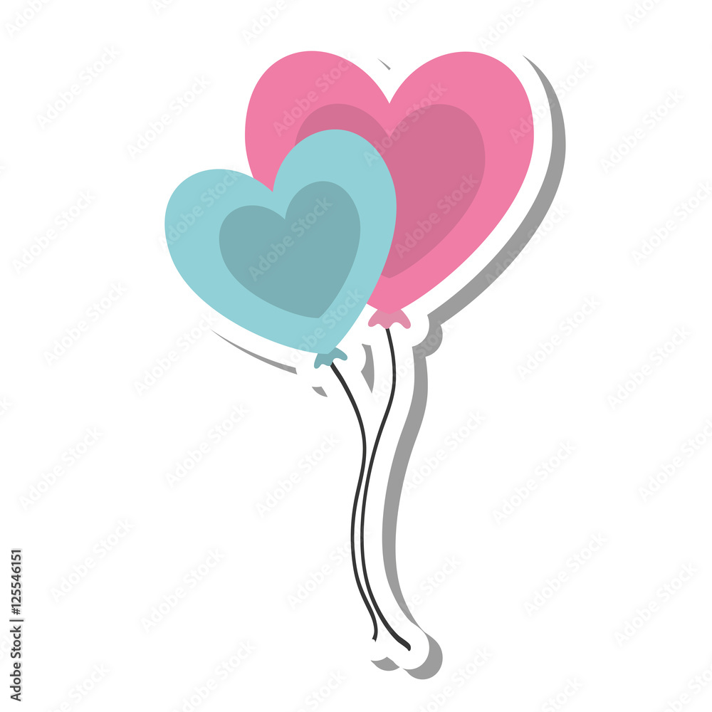 balloons air heart isolated icon vector illustration design balloons air heart isolated icon vector illustration design