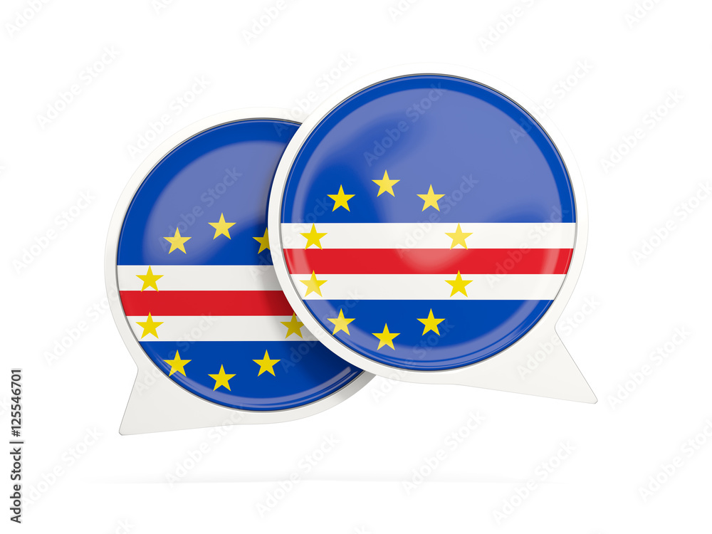 Fototapeta premium Flag of cape verde, round chat icon