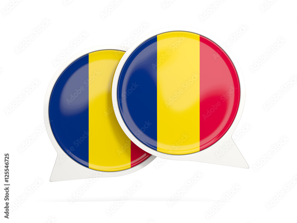 Fototapeta premium Flag of chad, round chat icon