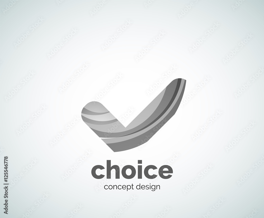 Fototapeta premium Vector choice concept, tick logo template