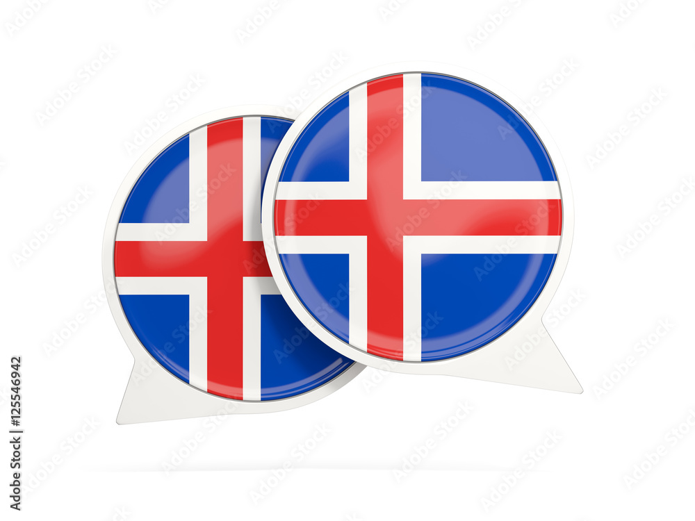 Obraz premium Flag of iceland, round chat icon