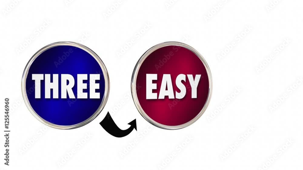 Three 3 Easy Steps Circles Process Directions 3d Animation