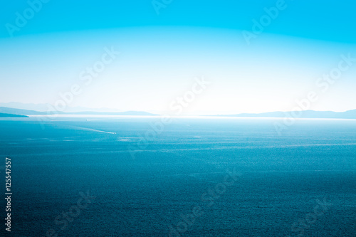 Calm Blue Sea Aerial View. Seascape.