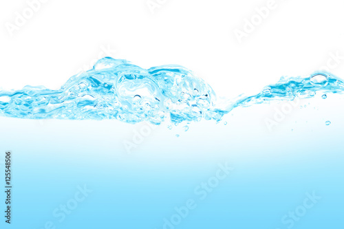 Blue water with air bubbles