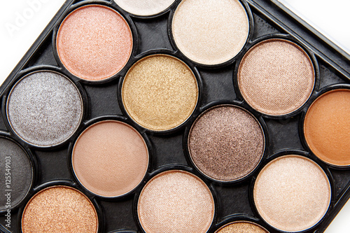 Colorful eyeshadow, cosmetics. Set makeup, beauty and fashion. 