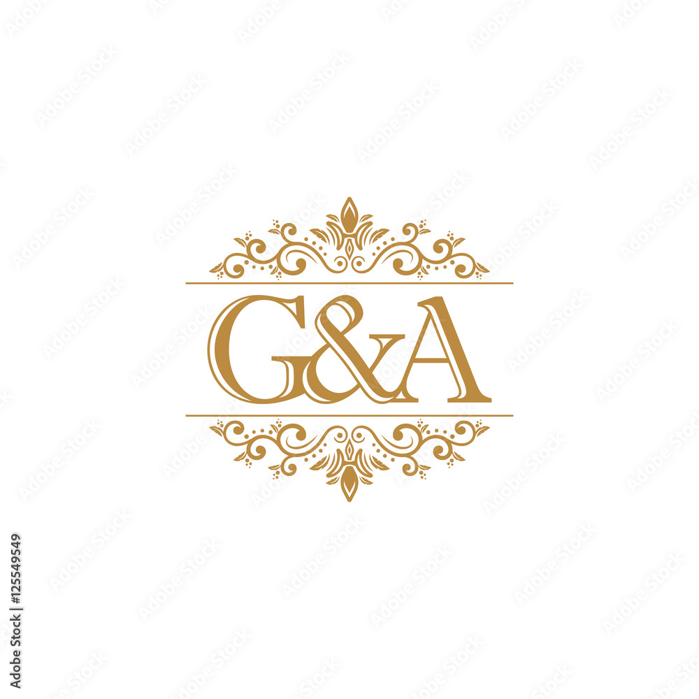 D&G Initial logo. Ornament gold Stock Vector
