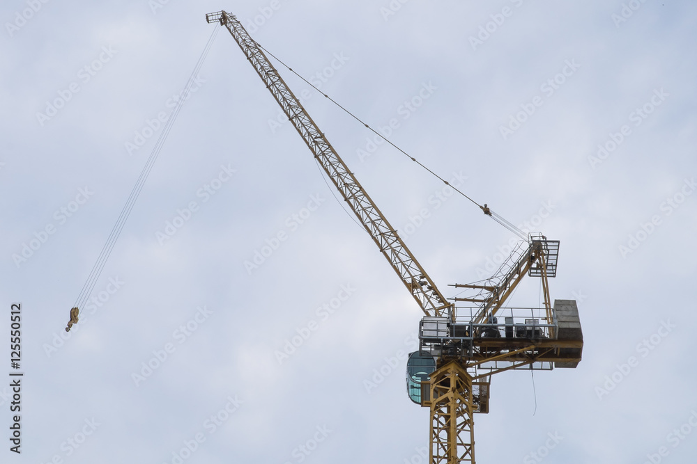Abstract Industrial background with construction cranes