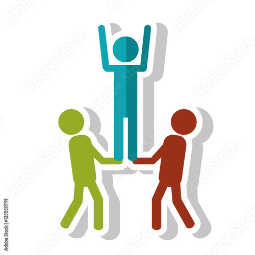 Group of pictograms icon. Teamwork support and collaborative theme. Isolated design. Vector illustration