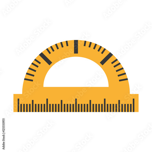 protractor rule isolated icon vector illustration design