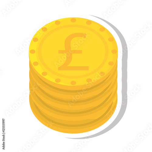 pound sterling coin isolated icon vector illustration design