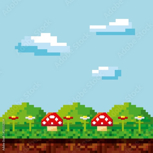 pixelated video game icons vector illustration design © Gstudio