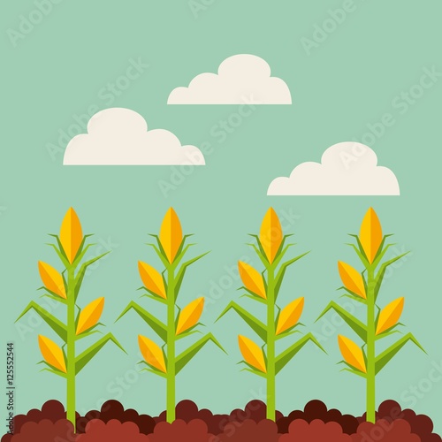 agriculture production landscape icon vector illustration design