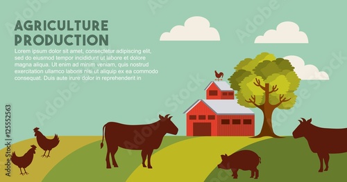 Fototapeta Naklejka Na Ścianę i Meble -  agriculture production landscape icon vector illustration design