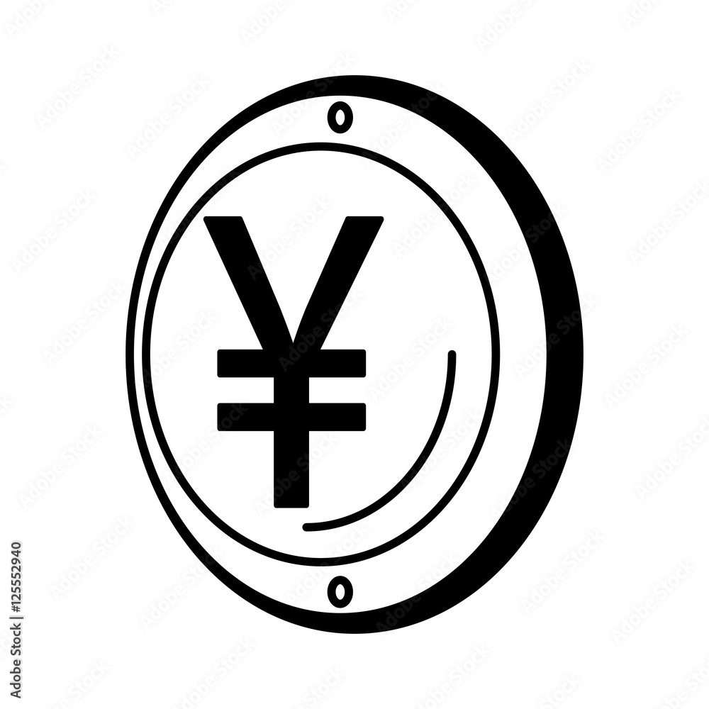 yen coin isolated icon vector illustration design yen coin isolated icon vector illustration design