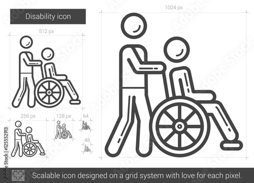 Disability line icon. © Visual Generation