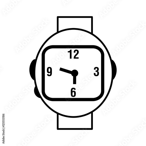 wristwatch clock isolated icon vector illustration design