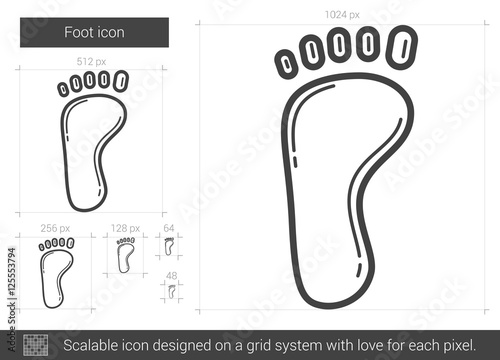 Foot line icon.