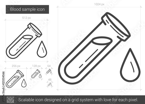 Blood sample line icon.